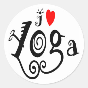 I Love Yoga Classic Round Sticker