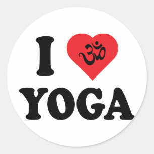 I Love Yoga Classic Round Sticker