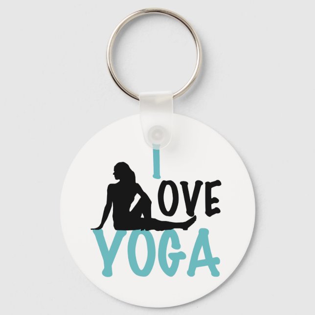I Love Yoga Keychain (Front)