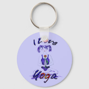 I Love Yoga Keychain