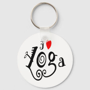 I Love Yoga Keychain