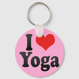 I Love Yoga Keychain