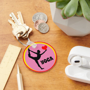 I love Yoga & Red Heart fashion / Yogini goddess Keychain