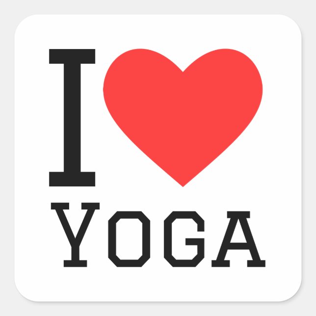 I love yoga square sticker (Front)