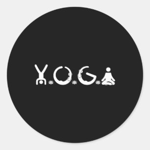 I Love Yoga Teacher Lover Yoga Addict Saying Classic Round Sticker
