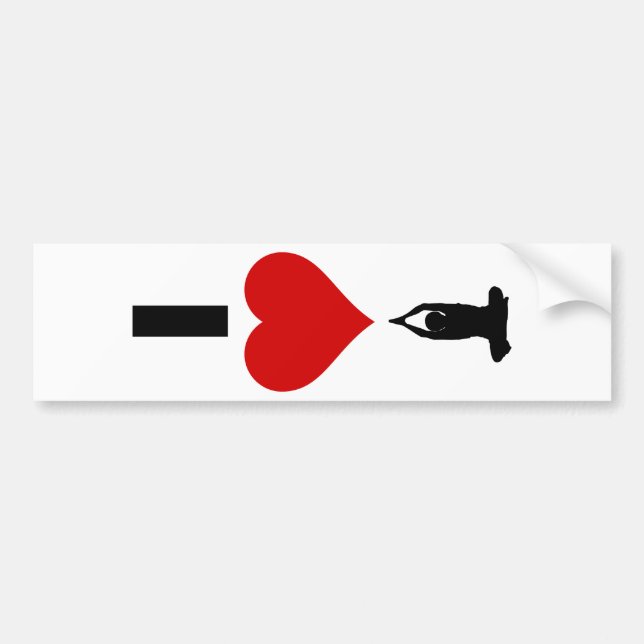 I Love Yoga (Vertical) Bumper Sticker (Front)
