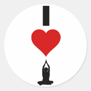 I Love Yoga (Vertical) Classic Round Sticker