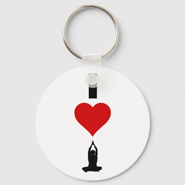I Love Yoga (Vertical) Keychain (Front)