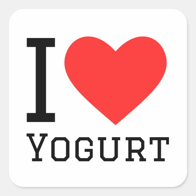 I love yogurt square sticker (Front)