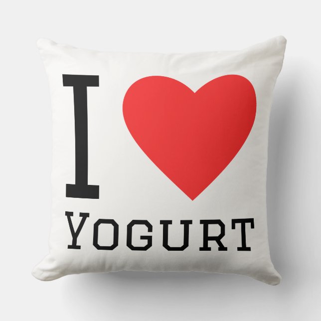 I love yogurt throw pillow (Front)