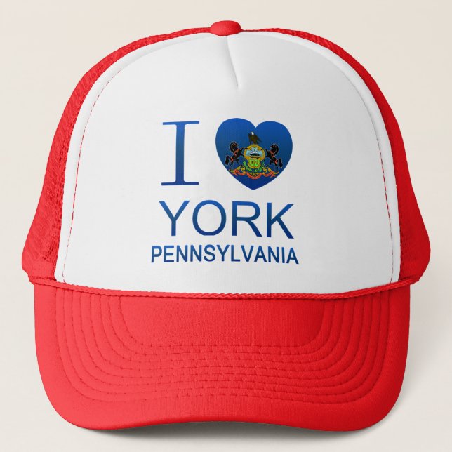 I Love York, PA Trucker Hat (Front)
