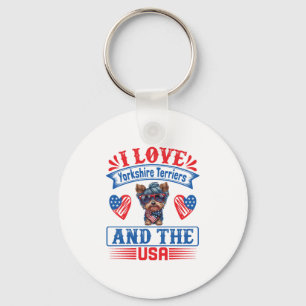 I love Yorkshire Terriers and the USA 01 Keychain