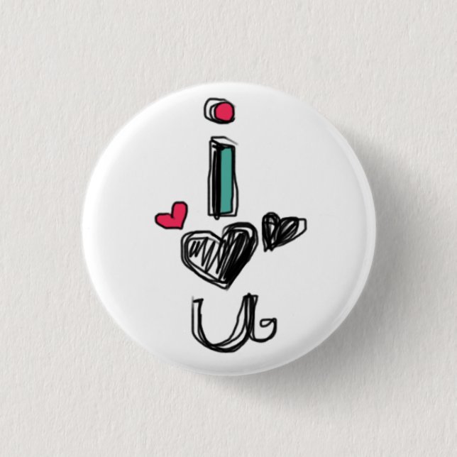 i love you 1 inch round button (Front)