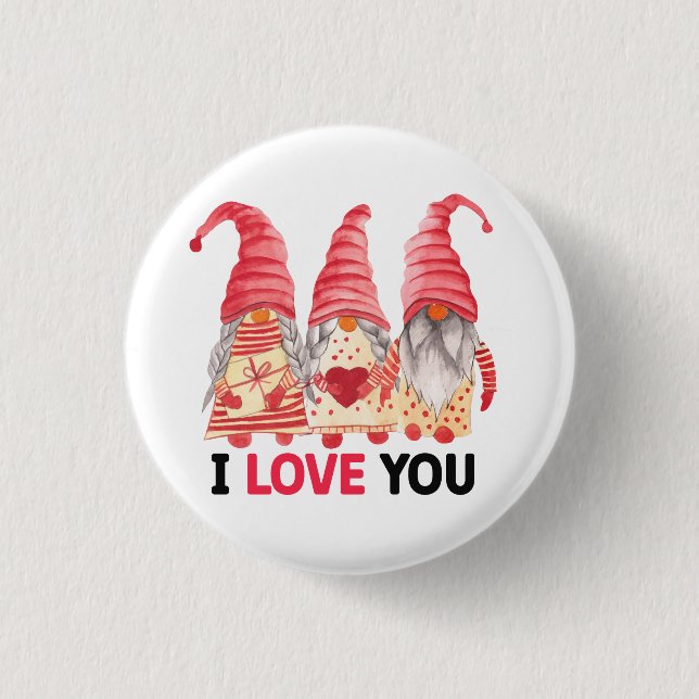 I love you 1 inch round button (Front)