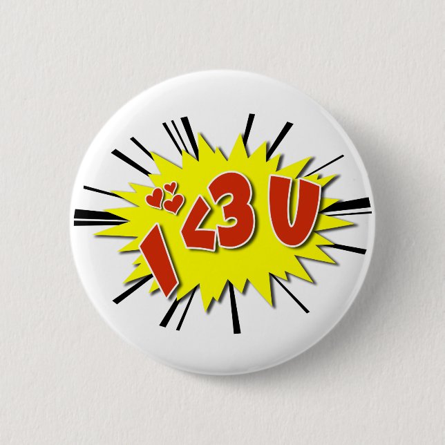 I love you 2 inch round button (Front)