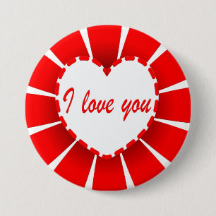I love you 3 inch round button