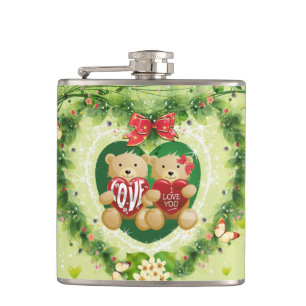 I Love You 4 Wrapped Flask