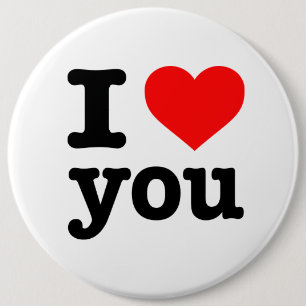 "I LOVE YOU" 6-inch 6 Inch Round Button