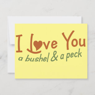 I love you a bushel and a peck postcard
