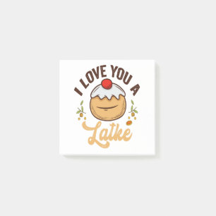 i Love you a Latke Funny Jewish Hanukkah Bread Post-it Notes