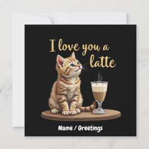 I Love You a Latte: Cute Valentine Coffee Pun Invitation