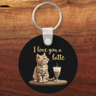 I Love You a Latte: Cute Valentine Coffee Pun Keychain