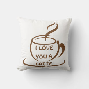 I Love you a latte romantic funny design Throw Pillow
