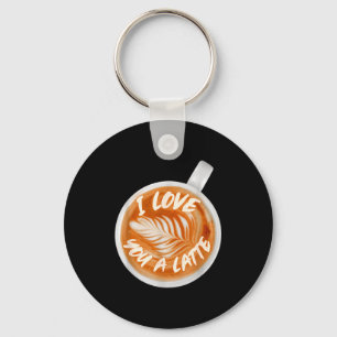 I Love You A Latte Valentines Coffee Caffeine Latt Keychain