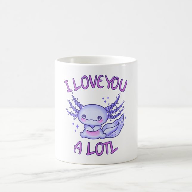 I love you a lotl Axolotl in love Coffee Mug (Center)