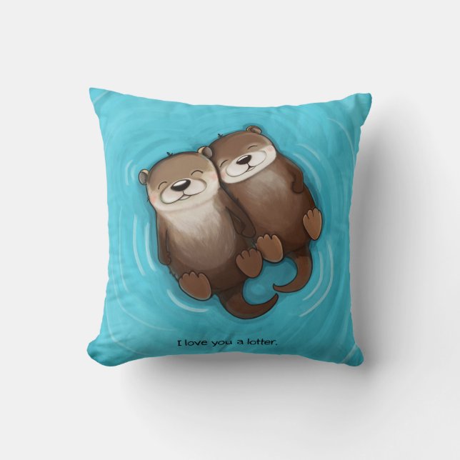 I Love You a Lotter Throw Pillow (Front)