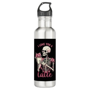 I love you a valentines day skeleton 710 ml water bottle