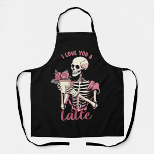 I love you a valentines day skeleton apron
