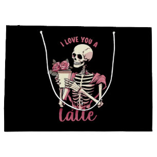 I love you a valentines day skeleton large gift bag