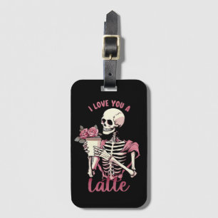 I love you a valentines day skeleton luggage tag