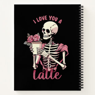I love you a valentines day skeleton notebook