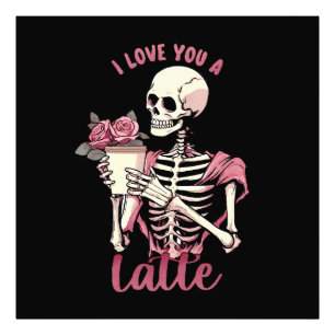 I love you a valentines day skeleton photo print