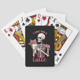 I love you a valentines day skeleton playing cards