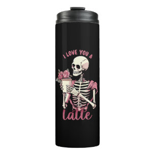 I love you a valentines day skeleton thermal tumbler