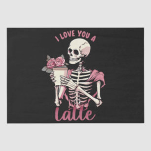I love you a valentines day skeleton tissue paper