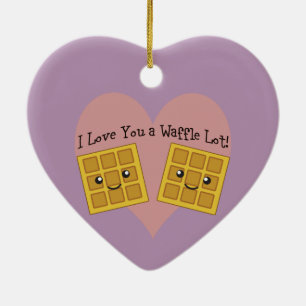 I Love You a Waffle Lot! Ceramic Ornament