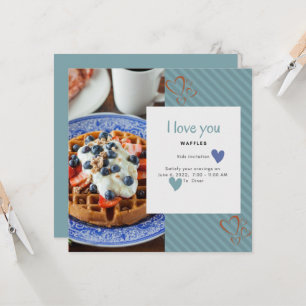 I Love You A Waffle Lot Heart Kids  Invitation