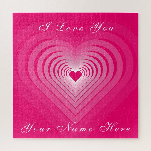 I Love You - Add Your Name - Customizable Jigsaw Puzzle (Vertical)