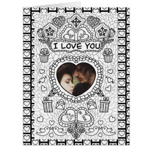 I Love You   Adult Colouring   Valentine's Day  Ca