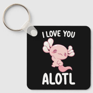 I Love You Alotl Axolotl Valentine's Day Keychain