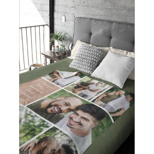 I Love You Always & Forever Modern 6 Photo Collage Fleece Blanket