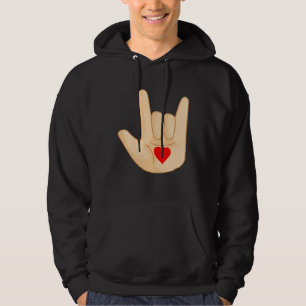 I Love You American Sign Language Hand Gesture Hoodie