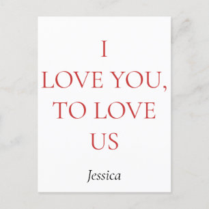 I love you and us, customize personalize postcard