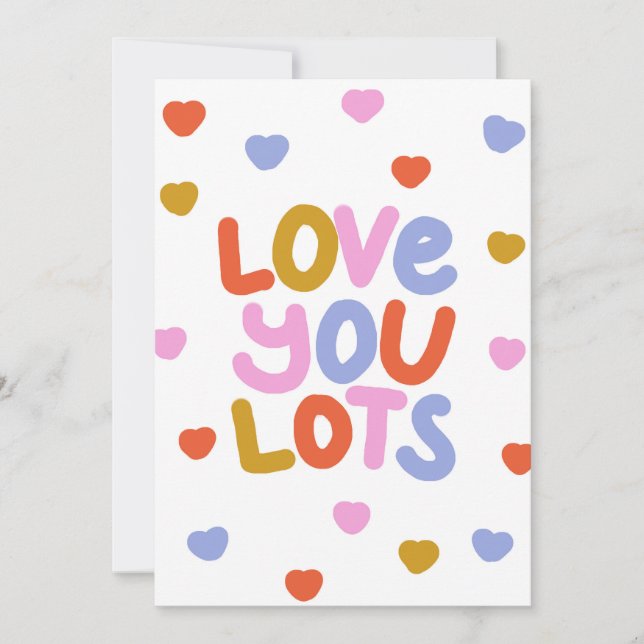 I Love You Anniversary Valentines Day Flat Card (Front)