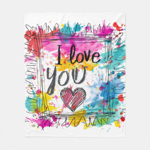 "I Love You" Artistic Throw Blanket –