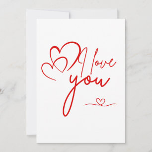 I Love You Artwork Romantic Valentine’s Day Invitation